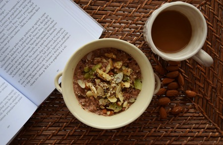 Oat cocoa hemp porridge