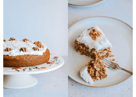 Carrot cake with coconut cream frosting