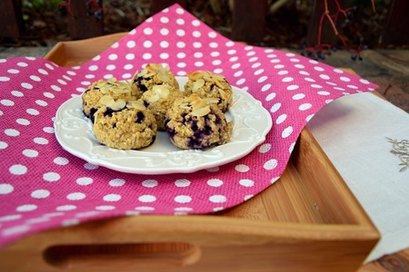 Blueberry oatmeal in a muffin